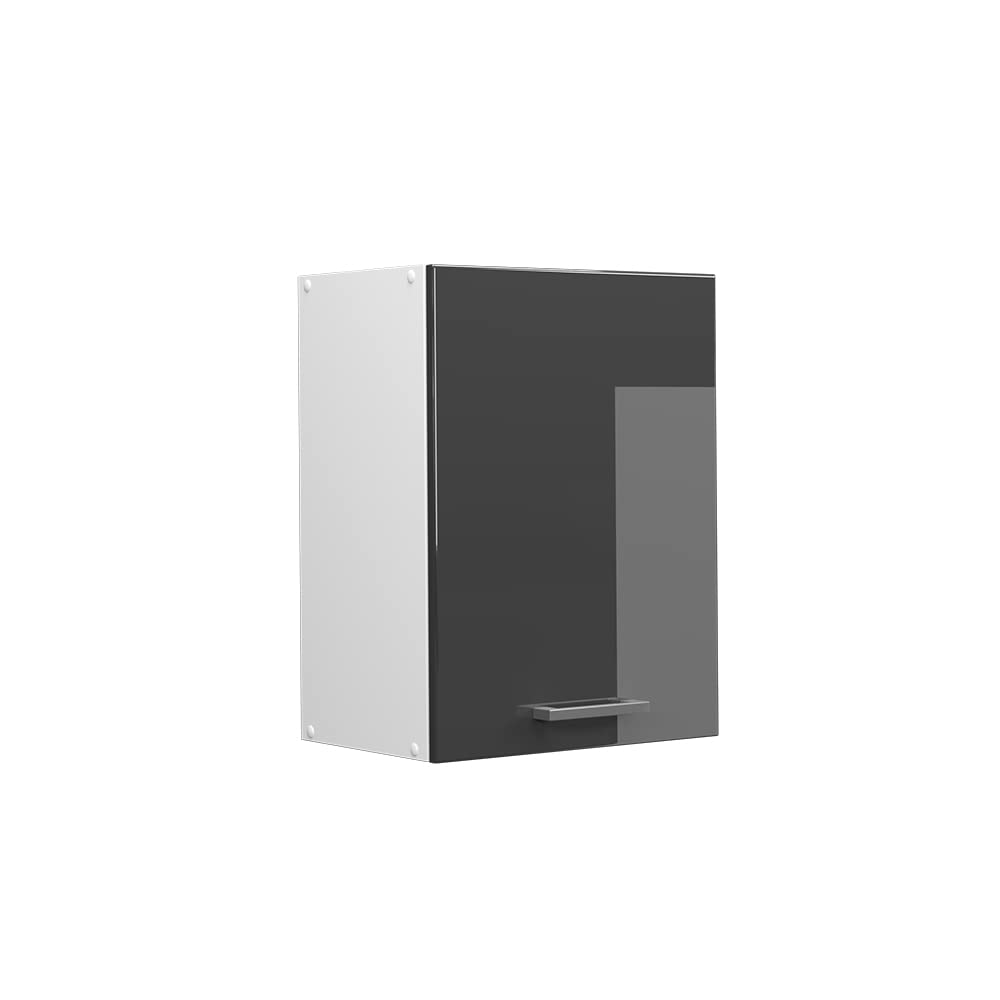 Vicco Wall cabinet Raul, Anthracite high gloss, 45 cm, for flexible combination within modular kitchen systems — image 1