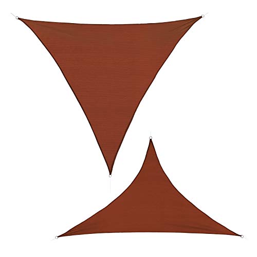 BB Sport Voile D'ombrage Toile Triangulaire 3m x 3m x 3m Terre Cuite PE HD Taud Soleil Protection des Rayons UV à 90% Voile Solaire