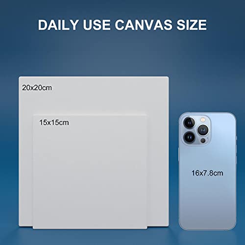 Canvas Panels 6X6 Inch 12-Pack, 10 Oz Double Primed Acid-Free 100% Cotton Blank Canvases For Painting, Square Flat Canvas Board For Oil Acrylics Watercolor & Tempera Paints #TOP4