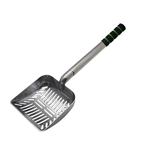 Image of TOYPOPOR 32 inches XL - A Long Handled Cat Litter Scoop Long Handled Litter Box Scooper - Aluminum Metal with Soft Grip Handle