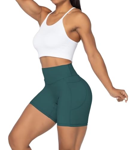 Image of Sunzel No Front Seam Biker Shorts for Women with Pockets, Yoga Workout Gym Bike Shorts with Tummy Control | 3, 5 Or 8-Inch Inseam, High Waisted, No Front Seam, Side Pockets, Buttery Soft, Compression Fit, Squat Proof, Tummy Control