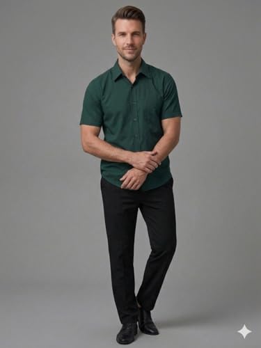 Image of Appel Touch Men's Cotton Blend Formal Shirt Half Sleeves