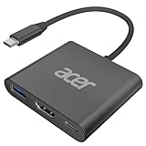 Acer USB Type C HDMI アダプタ 3-in-1 USB C ハブ 4K HDMI、 USB 3.0、100W パススルー充電 PD対応 タイプc Hdmi 変換adapter テレビ/モニター、MacBook Pro/Air、iPad Pro、iMac、iPhone 15/16 Pro Max、XPS、Thinkpad 他対応（ブラック）