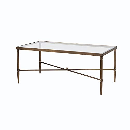 Madison Park Signature Park Porter Accent Tables Rectangular Tempered Glass Tabletop With Metal Frame Mid-Century Modern Luxe Interior Design Living Room Furniture, , Bronze #TOP11