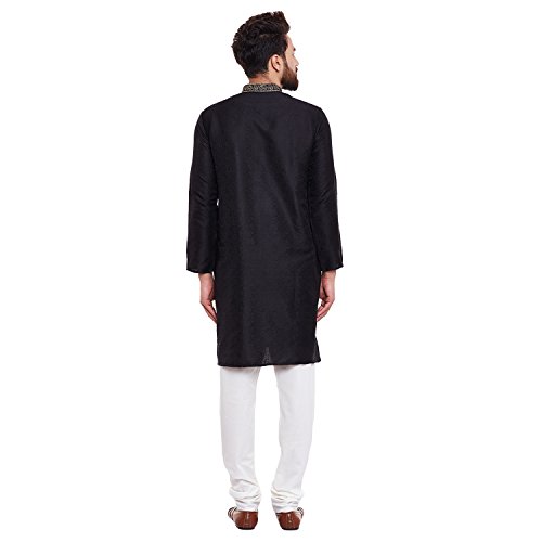 Image of Sojanya (Since 1958 Men's Red Jacquard Silk Kurta & Churidaar Pyjama