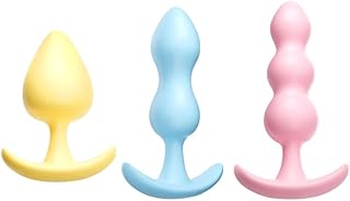Qoosea 3 Pièces Plugs Anals en Silicone Premium pour Femme Homme Débutant Plugs Anaux Sextoys Hygiénique Anus Masturbateur Butt Plug pour Relaxation Anale pour Adultes