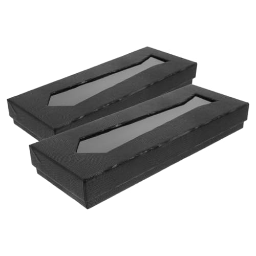 PACKOVE 2piezas Cajas De Obsequio Para Corbatas De Hombre Estuches De Viaje Caja De Almacenamiento Elegante Para Corbatas y Accesorios Pequeños Para Obsequio De Negocios o Almacenamiento d