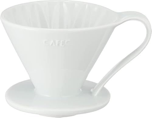 5 Beautiful Colors: Pour Over Coffee Dripper By Sanyo Sangyo: Porcelain Ceramic 1-To-4 Cup Brewer | Unique Drip Coffee Maker For Fresh Filter Coffee–Elegant Smart Design: Better Brewing (White) #TOP4