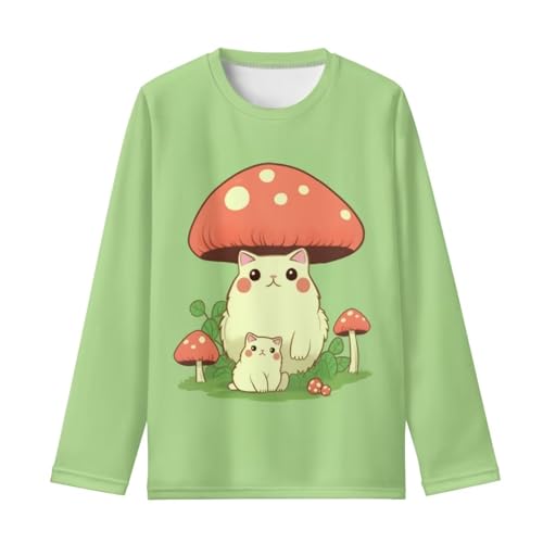 Image of Girls Long Sleeve Shirt with Cute Graphic Casual Pullover Tops 3-16Y