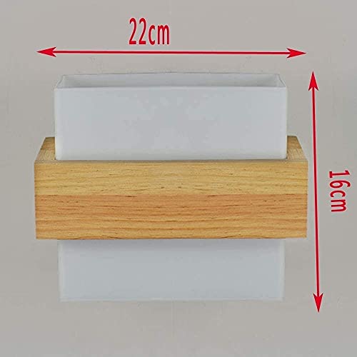 Lámpara E27 cuadrada de madera para iluminar paredes oscuras del comedor 6