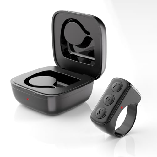 TikTok Scrolling Ring, Remote Control Finger Scroller Ring for iPhone, Bluetooth Remote Page Turner for iPad Android, Camera Video Recording Remote Triggers