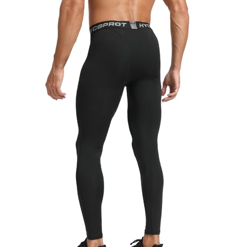HYCOPROT Men's Running Leggings Compression Trousers Athletic Tight Base Layer Pants for Workout Sports Yoga Basketball - Image 4