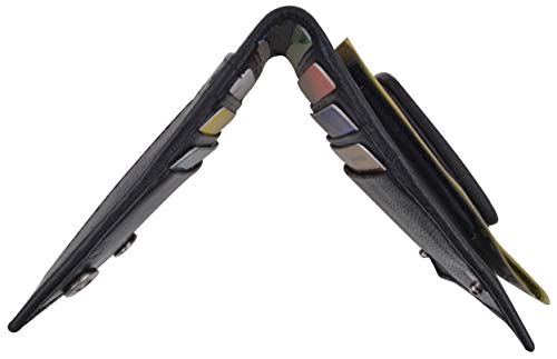 MARSHAL Magnetic Money Clip Wallet - Genuine Leather Bifold Credit Card ID Holder with Snap Closure (Brown)3