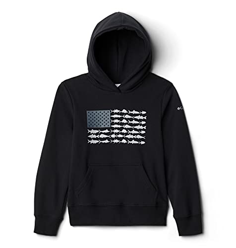 Columbia Youth Boys Pfg Graphic Hoodie, Black/Graphite Fish Flag, Xx Small #TOP8