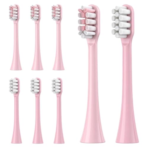 Image of Replacement Heads for HUACOCARE Toothbrush, 8 Pack(Pink Moderate Soft)