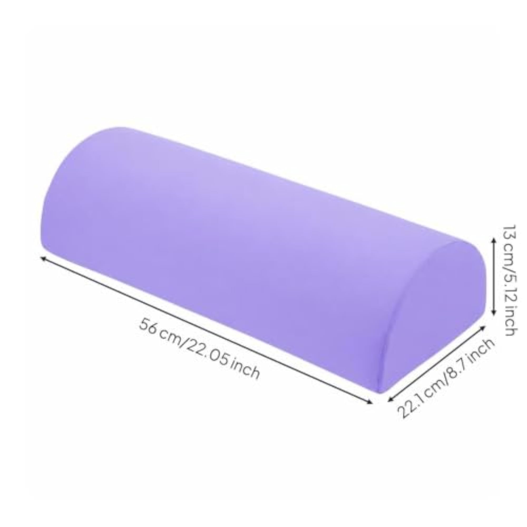 Supportive Semicylindrical Pillow, Ergonomic Curved Shape, Ice Silk Purple