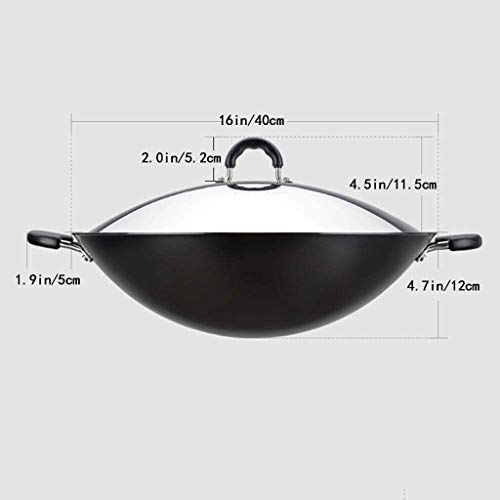 Wok para saltear 16 pulg sin recubrimiento con tapa miniatura 2