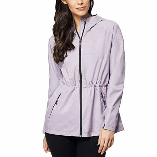 32 Degrees Ladies' Short Anorak Jacket (Large, Purple Ash Melange) #TOP26