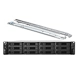 Synology RackStation RS3621xs+ NAS Server with Xeon 2.1GHz CPU, 64GB Memory, 216TB HDD Storage, 2 x 10GbE LAN Ports, DSM Operating System Bundle with Rail kit