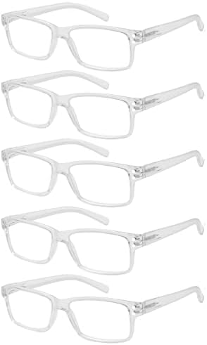 Eyekepper Vintag Mens Non-Magnification Glasses-5 Pack(3 Pairs Black and 2 Pairs Tortoise) Glasses for Men, Eyeglasses Women