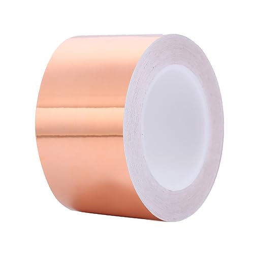 SEIWEI Copper Tape, Copper Foil Tape for Stained Glass, Copper Tape for Slugs Conductive Adhesive, Copper Flashing Conductive Tape for Guitar, EMI Shielding, 58 mmx32 Yards
