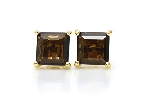 Quartz carré Anémone boucles d'oreilles classiques faites main