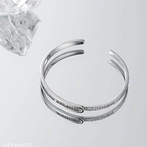 Cuff Bracelets for Women Trendy Bangle Bracelets for Women Dainty Bangles Cubic Zirconia Adjustable Bracelet Fashion Jewelry Gift for Women4
