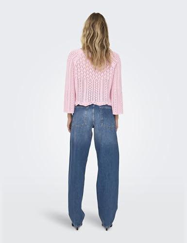 ONLY Damen Onlnola Life 3/4 Pullover KNT Noos, Candy Pink, L 5
