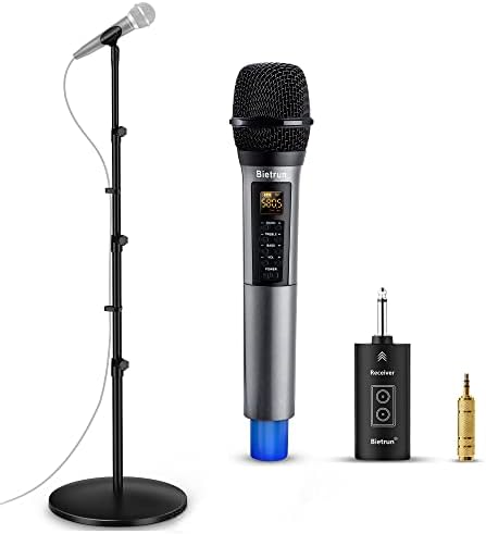 Bietrun Wireless Microphone WXM09A with Mic Stand