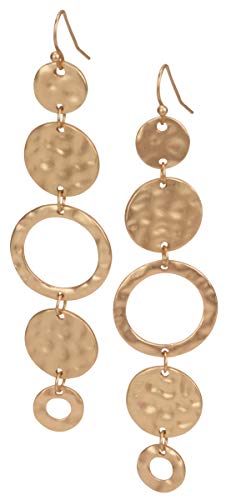 Handmade Matte Textured Boho 5 Circle Dangle Earrings Or Women #TOP23