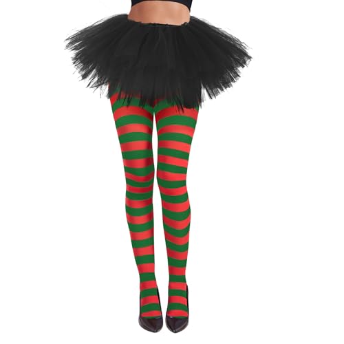 Image of American Trends Striped Tights for Women Witch Tights Halloween Costume Stretchy Pantyhose Stockings