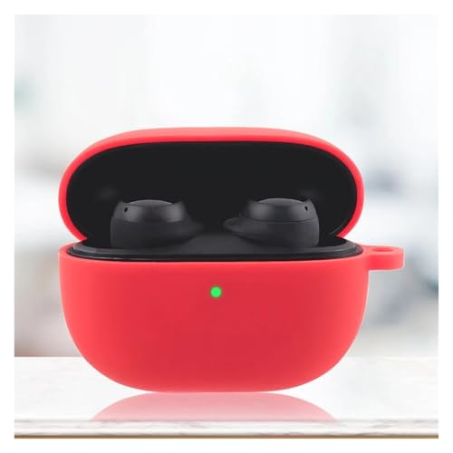 Funda de silicona roja para caja de auriculares con gancho portátil 2