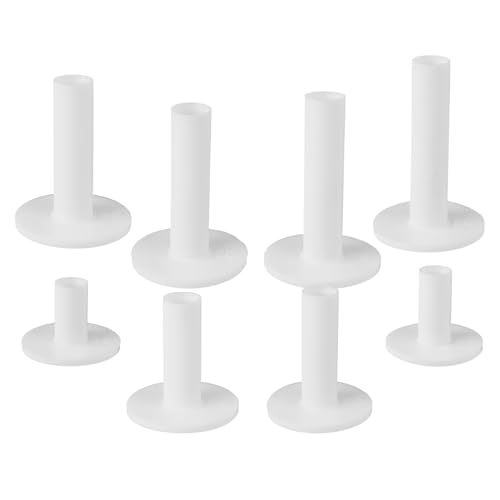 Fukaisu 8pcs Tees de Golf en Caoutchouc, Blancs en Forme de T pour Practice Intérieur et Extérieur Accessoires pour Tapis d'Entraînement et Simulateurs Golf (Tailles Américaines, 8 Tailles)