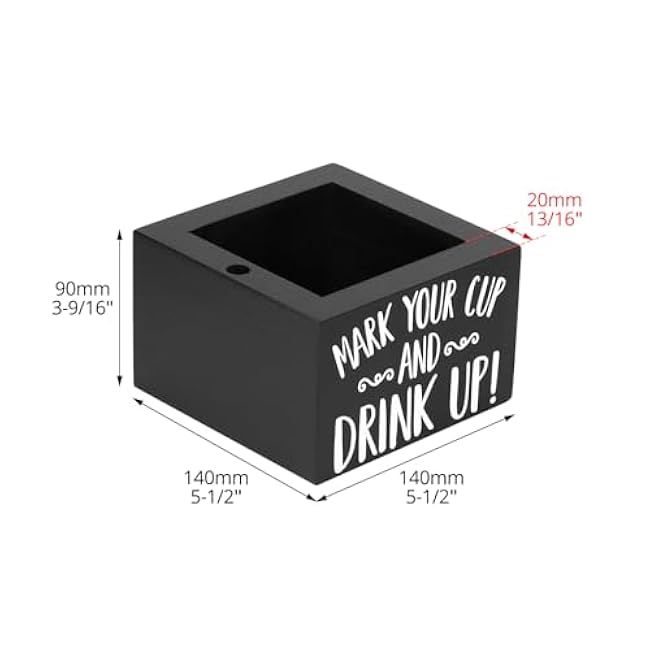 QWORK Disposable Cup Holder with Marker Slot - Solid Wood, Wooden Party Cup Holder, Drink Caddy Dispenser Organizer Drink Up Cup Holder for Kitchen, Parties, Bathrooms, Housewarming Party Decor
