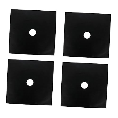 KONTONTY 4 Piezas Protector Estufa Resistente al Tapetes Reutilizables para Quemador Gas Antideslizantes y Ajustables para Cocina Pack Unidades Negras