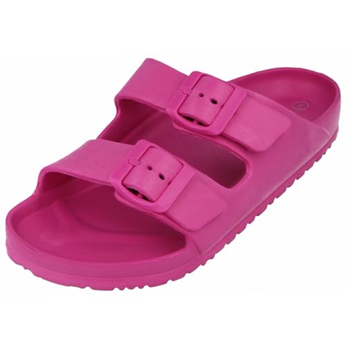 Image of Yinka Shoes Ladies Double Buckle EVA Sandals Fuchsia UK 6