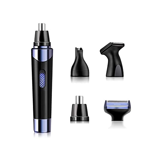 XIXIDIAN Trimmer del pelo de la nariz, USB Trimmer recargable para el cabello de la oreja y la nariz para los hombres Removedor de cabello de nariz indoloro, 4 en 1 kit de aseo para hombre con recorta