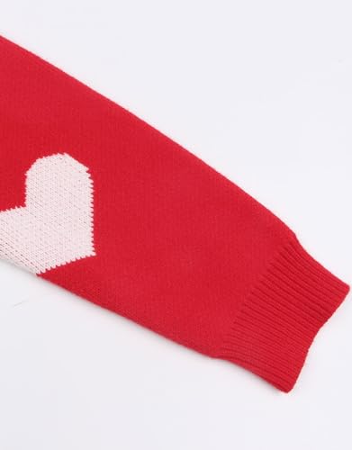 Image of Women's Pullover Sweaters Cute Multi-Hearts Knitted Casual Sweater