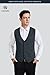 HISDERN Men's Suit Vest Business Formal Dress Waistcoat Vest with 3 Pockets for Suit or Tuxedo Charcoal