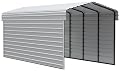 Arrow Carports Galvanized Steel Carport, with 2-Sided Enclosure, Compact Car Metal Carport Kit, 10' x 24' x 9', Eggshell