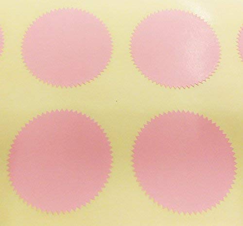 Audioprint Ltd. Pack of 200-41mm Starburst Notary/Legal/Certificate Seals - Colour Code Stickers/Sticky Labels - Choose Your Colour/s (Light Pink)