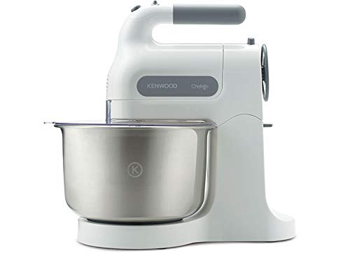 Kenwood HM 680 Handmixer Chefette inkl. Edelstahl Rührschüssel, Rührständer, 350 Watt, 3 Liter, weiß
