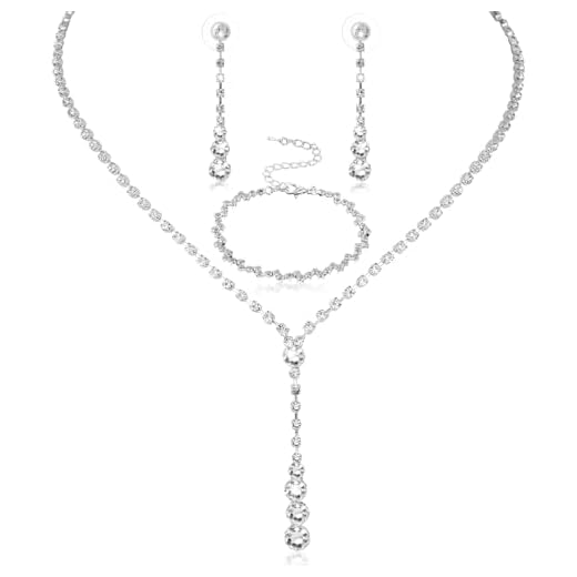 Elegant Bridal Rhinestone Jewelry Set