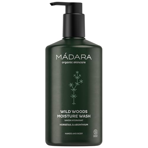 MÁDARA Wild Woods Moisture Wash 500 ml - Sanfte Hand- & Körperreinigung mit Schachtelhalm & Wermut, spendet Feuchtigkeit, beruhigt & pflegt, seifen- & alkoholfrei, COSMOS Organic zertifiziert