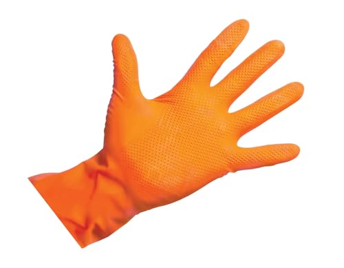 BICAP Guantes desechables de nitrilo negros con agarre de diamante, guantes desechables extrafuertes, guantes de nitrilo gruesos, guantes de trabajo desechables para taller y montaje, 100