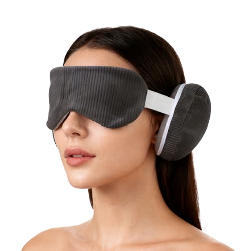 Almohada de viaje con máscara de algodón miniatura 1
