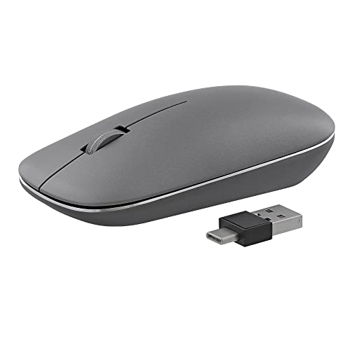 T'nB - Souris sans Fil Design Élégant, en Aluminium, Connexion Bluetooth USB-A Et USB-C, Haute Autonomie, Compatible Mac PC, Précision 2400 DPI - Gris