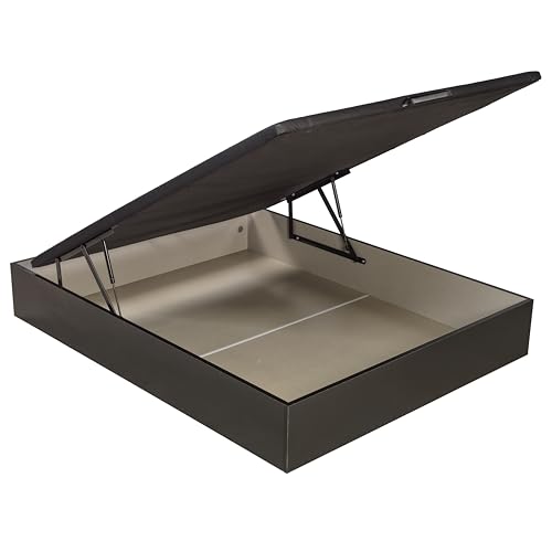 ROYAL SLEEP Canapé pieghevole in legno, 135 x 200 cm, montaggio e rimozione di usato, incluso | grande capacità, coperchio 3D traspirante, 32 cm, colore nero | Space Bed