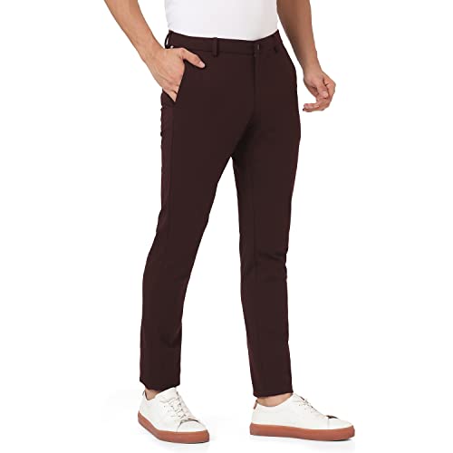 Image of Blackberrys Men's Blue Slim Fit Solid Regular Trousers