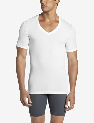 Tommy John Men's Cotton Basics Deep V-Neck Undershirt - Stay-Tucked Fit2